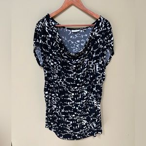 Women’s short sleeved top, XL, black/white pattern